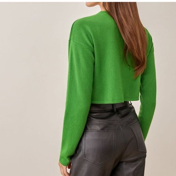 Reformation Idan Cropped Cashmere Crew Sweater - Picture 2 of 16